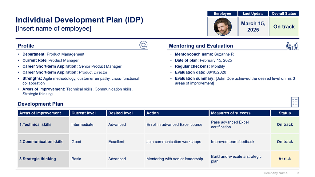 Individual Development Plan - Template and Guide