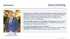 Business Plan and Entrepreneurship Toolkit-Domont Consulting