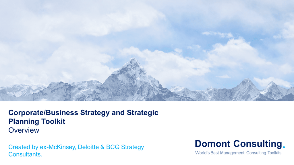 Corporate/Business Strategy and Strategic Planning Toolkit