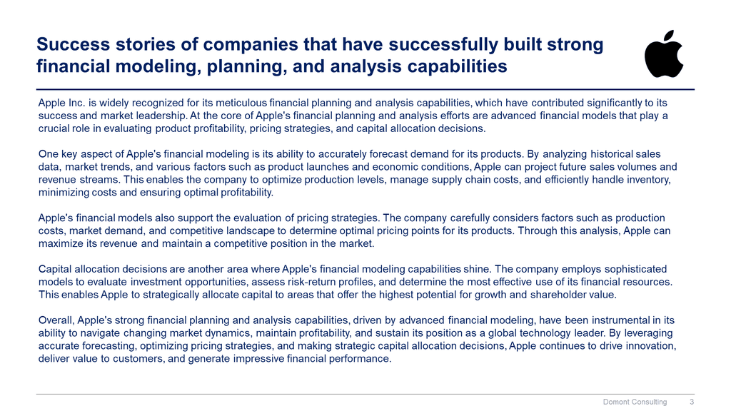 Financial Modeling, Planning & Analysis Toolkit-Domont Consulting