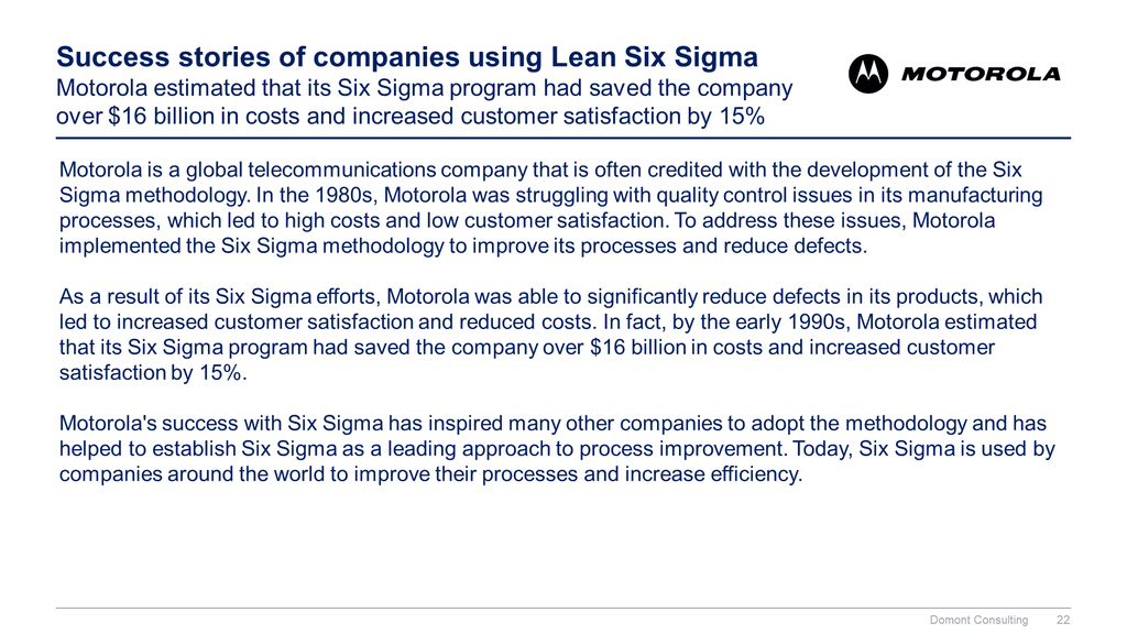 Lean 6 Sigma Toolkit-Domont Consulting