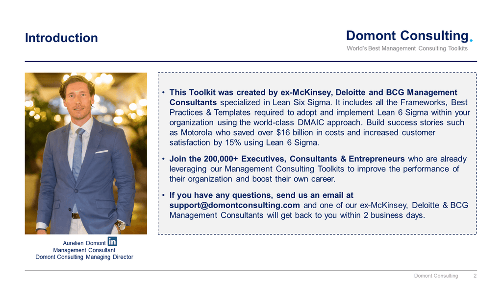 Lean 6 Sigma Toolkit-Domont Consulting