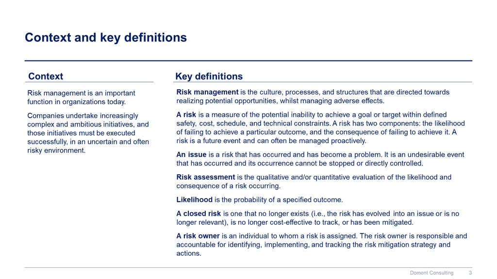 Risk Management Toolkit-Domont Consulting