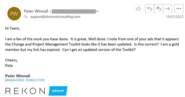 Feedback received by Domont Consulting
